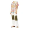 Tie-dye-trykk med smilende ansikt, kort ermet, unisex, flerfarget H616341X79-9990