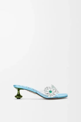 Toy-sandaler med krystallblomster i PVC