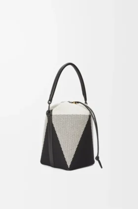 «Treasure Bako»-bucket i jacquard-canvas og kalveskinn