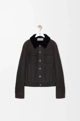 Trucker-jakke i shearling