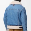 Truckerjakke i denim og shearling