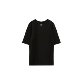 Trykk på brystet, kort ermet, unisex, svart H000341X11