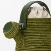 Vannkannveske i raffia og kalveskinn Vannkannveske i raffia og kalveskinn