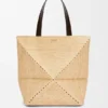 XL Puzzle Fold-tote-veske i raffia XL Puzzle Fold-tote-veske i raffia