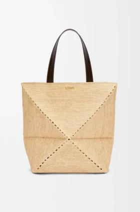 XL Puzzle Fold-tote-veske i raffia