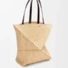 XL Puzzle Fold-tote-veske i raffia XL Puzzle Fold-tote-veske i raffia