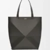 XL Puzzle Fold-tote-veske i skinnende kalveskinn