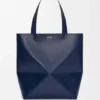 XL Puzzle Fold-tote-veske i skinnende kalveskinn