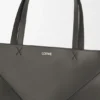 XL Puzzle Fold-tote-veske i skinnende kalveskinn