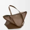 XL Puzzle Fold-tote-veske i skinnende kalveskinn