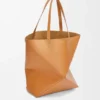 XL Puzzle Fold-tote-veske i skinnende kalveskinn