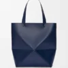 XL Puzzle Fold-tote-veske i skinnende kalveskinn