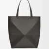 XL Puzzle Fold-tote-veske i skinnende kalveskinn