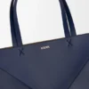 XL Puzzle Fold-tote-veske i skinnende kalveskinn